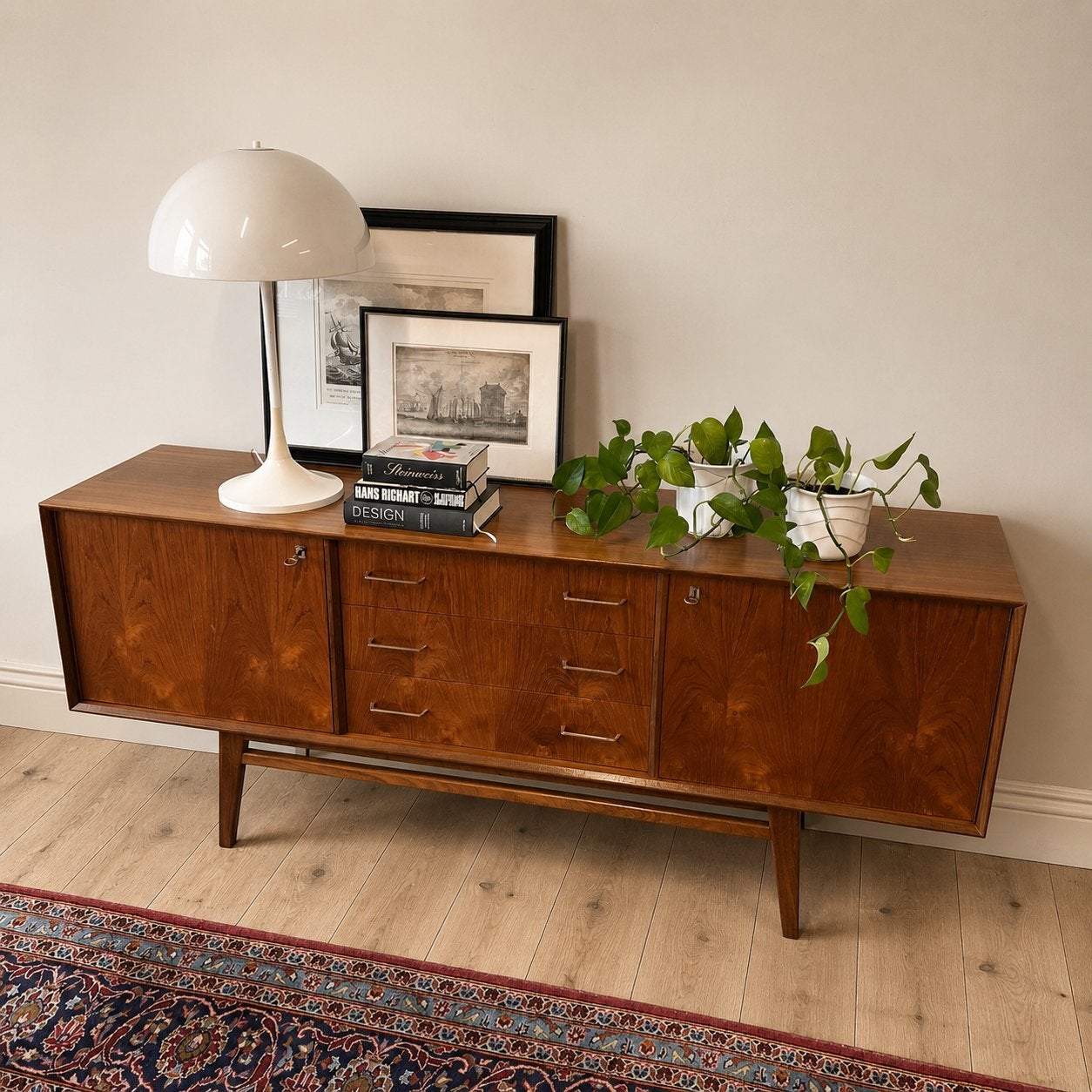 - Vintage dressoir, sideboard, teak -, Gebruikt, ., 150 tot 200 cm, Vintage