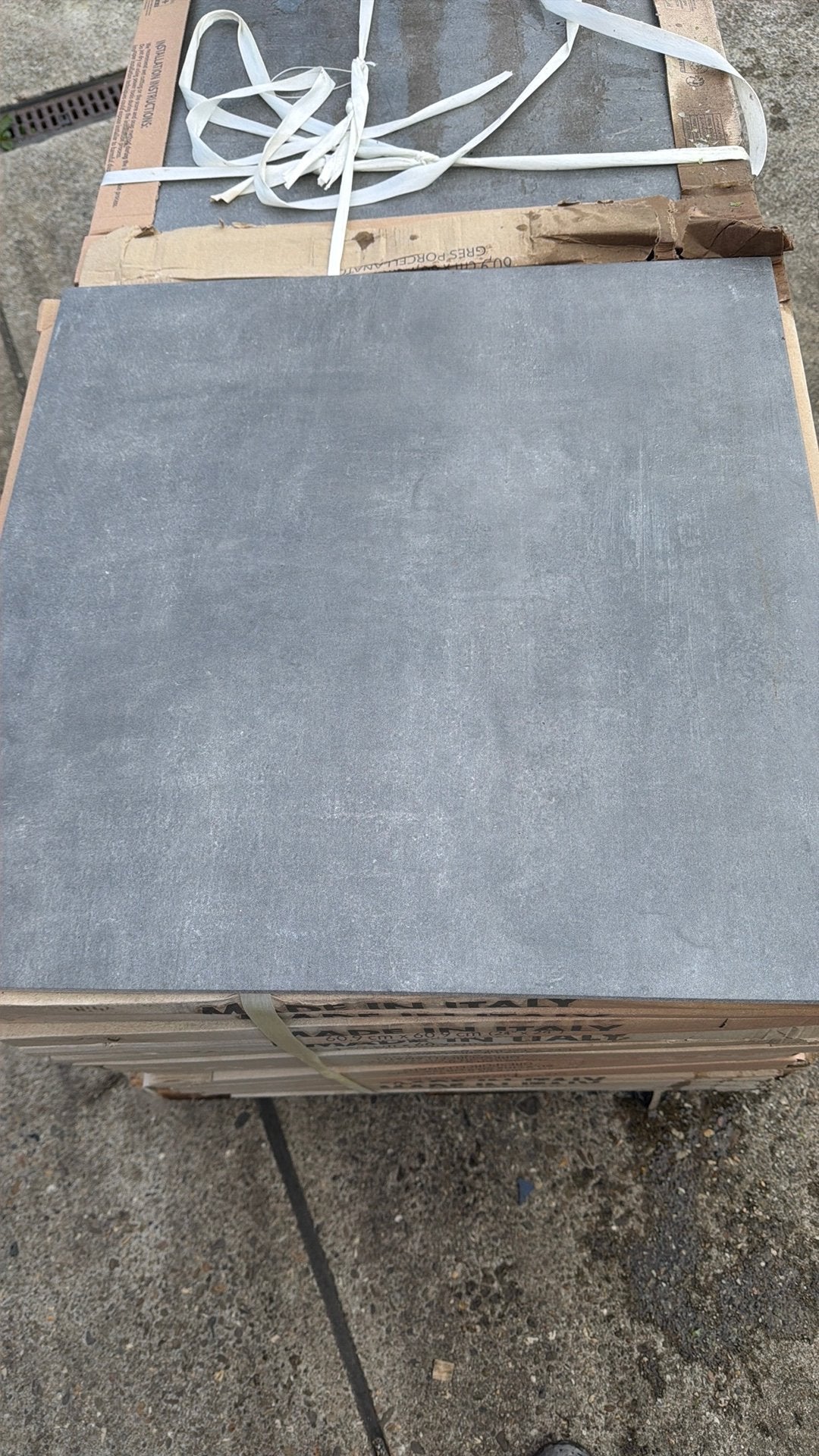 Restpartij vloertegels 60x60 antraciet grijs 45m2, Ophalen, 60 cm of meer, Nieuw, 10 m² of meer