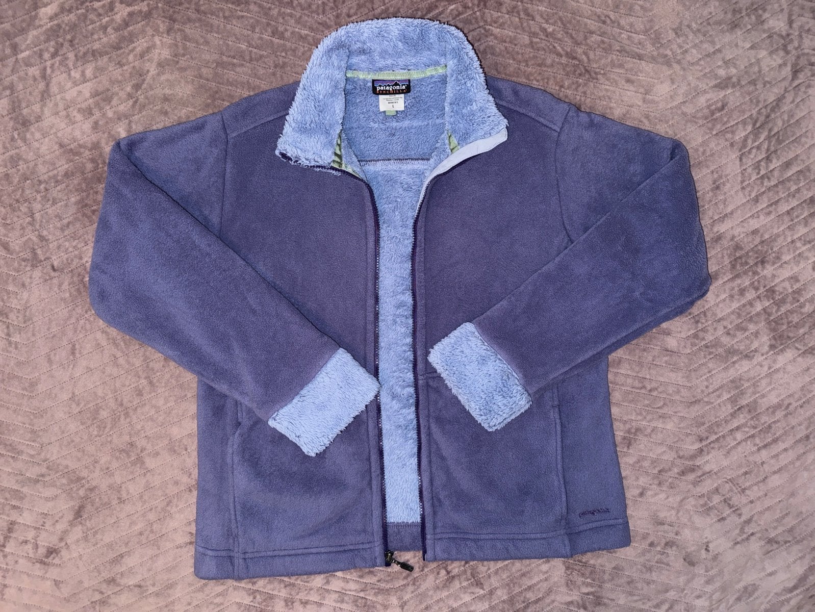Vintage Patagonia Synchilla Full Zip Fleece Jacket, Ophalen of Verzenden, Zo goed als nieuw, Maat 42/44 (L), Paars