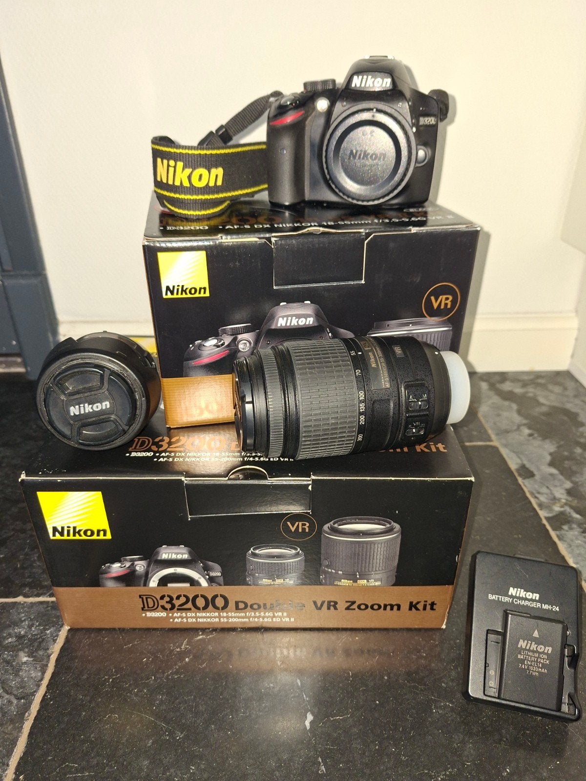 Nikon D3200 spiegelreflexcamera met 2 lenzen, Gebruikt, Spiegelreflex, Ophalen of Verzenden, Nikon