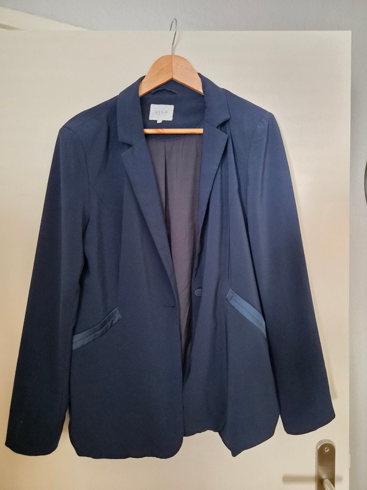 VILA Clothes Donkerblauwe Blazer Maat 44, Blauw, Maat 46/48 (XL) of groter, Ophalen of Verzenden, Zo goed als nieuw