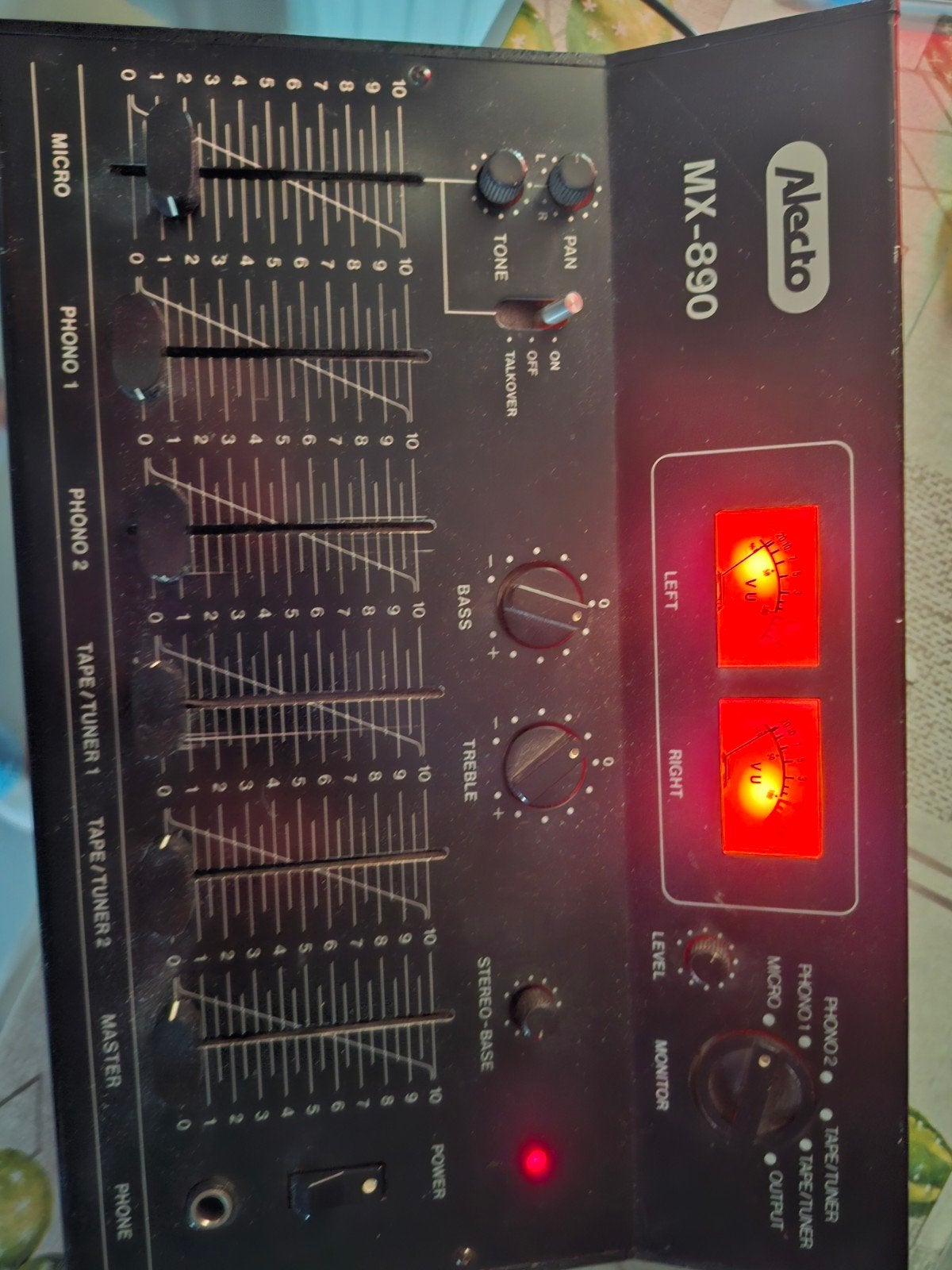 Alecto MX-890 Mengpaneel - Vintage Mixer, Ophalen of Verzenden, Gebruikt, Minder dan 5 kanalen, Microfooningang