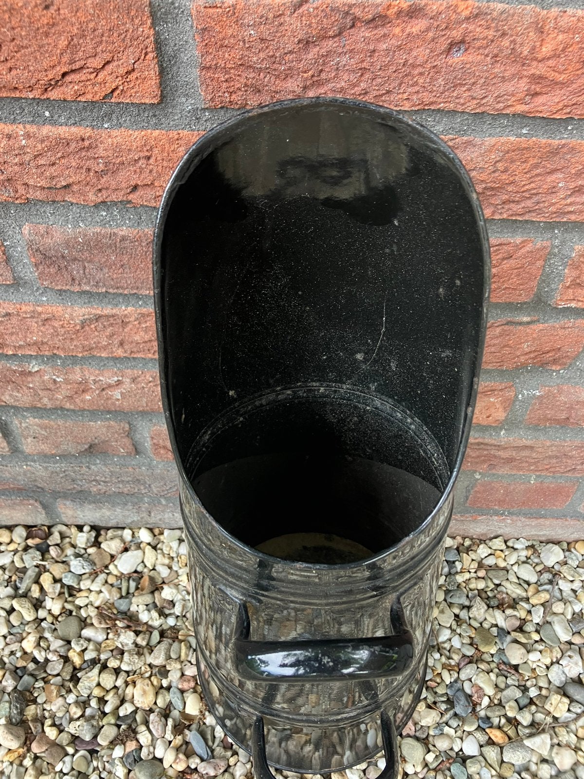 Antieke kolenkit / kolenemmer - Zwart emaille, Antiek en Kunst, Ophalen of Verzenden