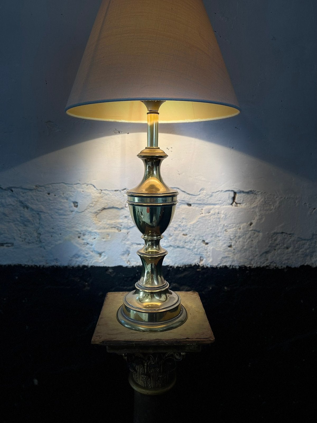 XL vintage messing lamp Hollywood Regency - Stiffel 60’s, Ophalen, Gebruikt, Klassiek