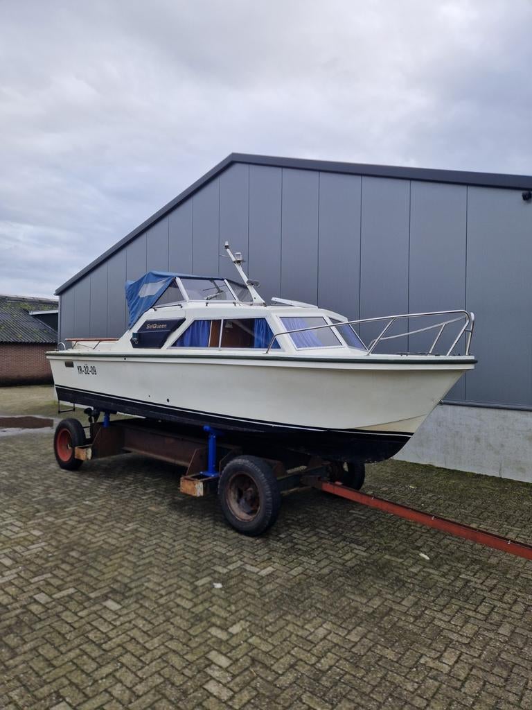 Polyester motorcruiser 7,4 m, Watersport en Boten, Speedboten, Gebruikt, Binnenboordmotor, 70 tot 120 pk, Ophalen of Verzenden