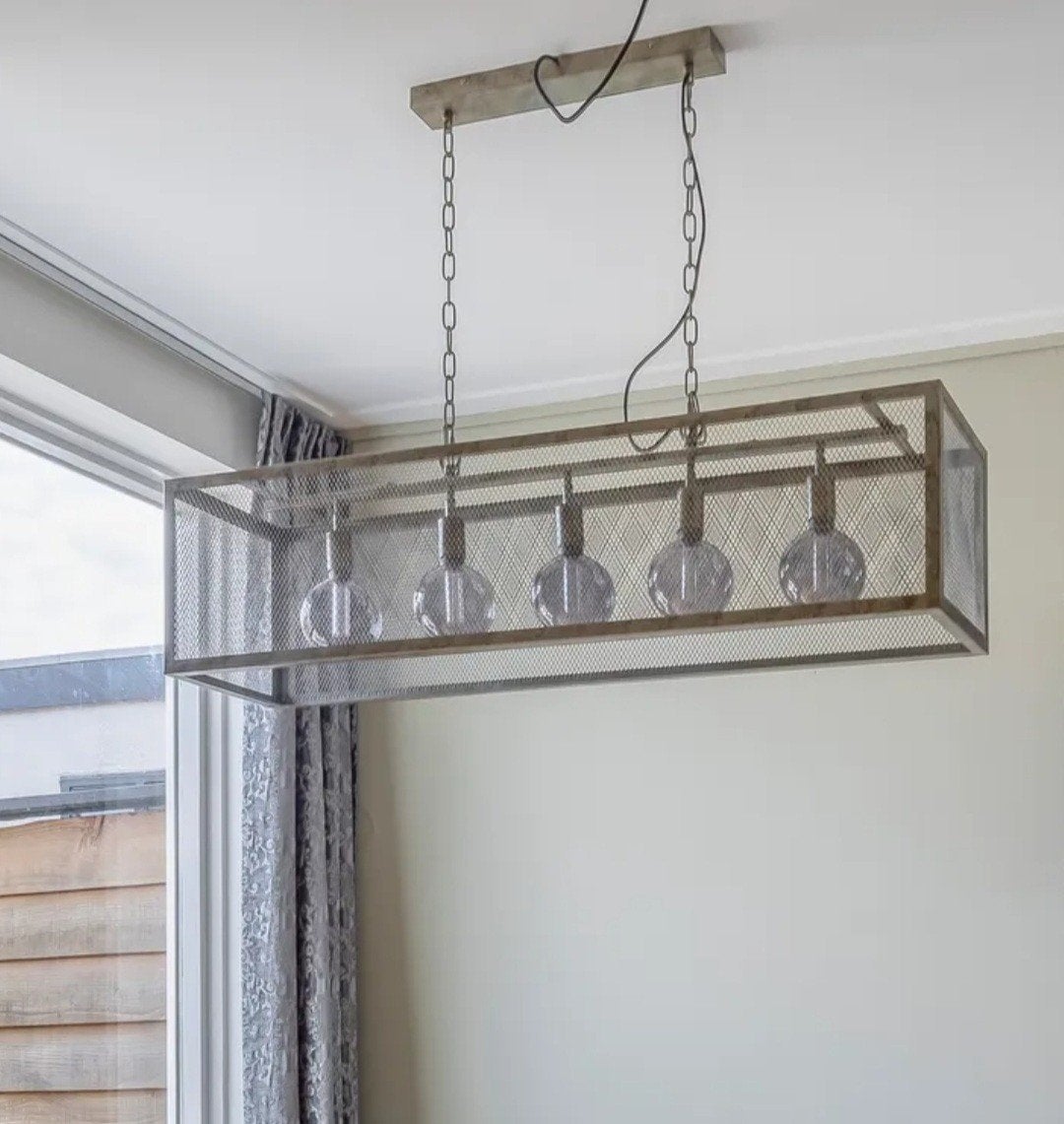 Industriële hanglamp met 5 lampen, Ophalen
