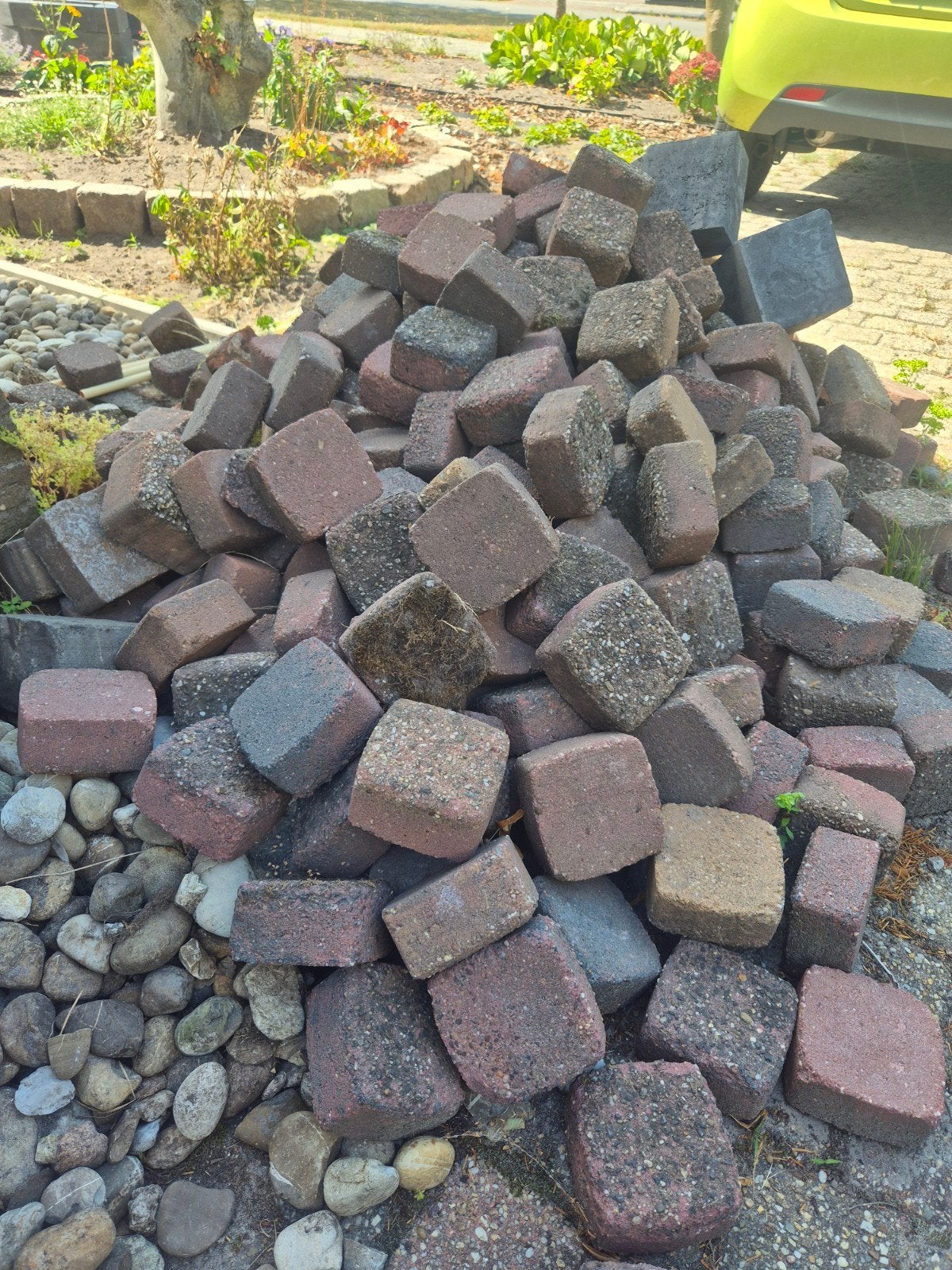 Partijtje gebruikte betonklinkers / stenen - enkele m2, Ophalen, Gebruikt, Klinkers, Minder dan 5 m²