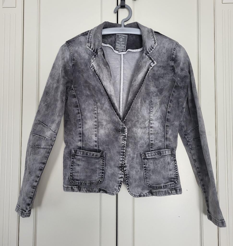 Geisha spijkerjasje, grijs, maat M/38, Maat 38/40 (M), Geisha, Ophalen of Verzenden, Zo goed als nieuw