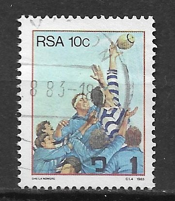 Rep Zuid Afrika 1983 Sport rugby, Verzenden, Zuid-Afrika, Gestempeld