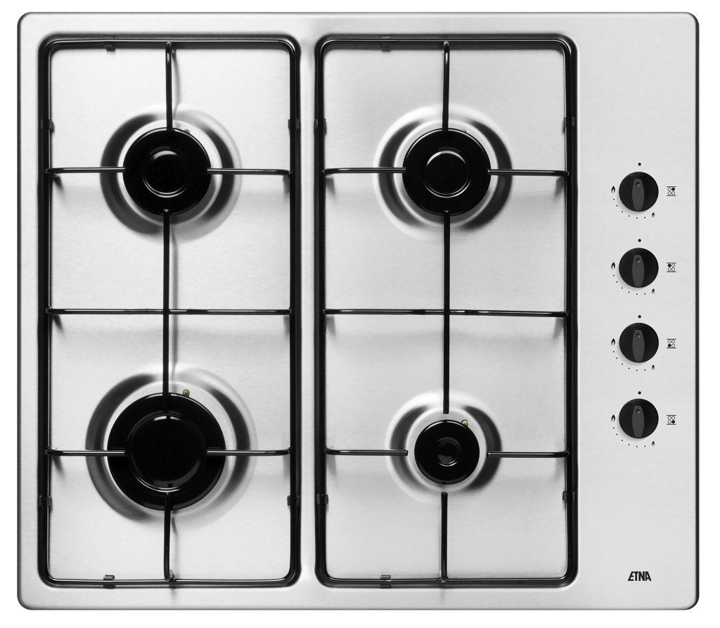 ETNA T106VRVSA 4-Pits Gaskookplaat RVS 58 cm, Nieuw, Inbouw, Gas, 4 kookzones