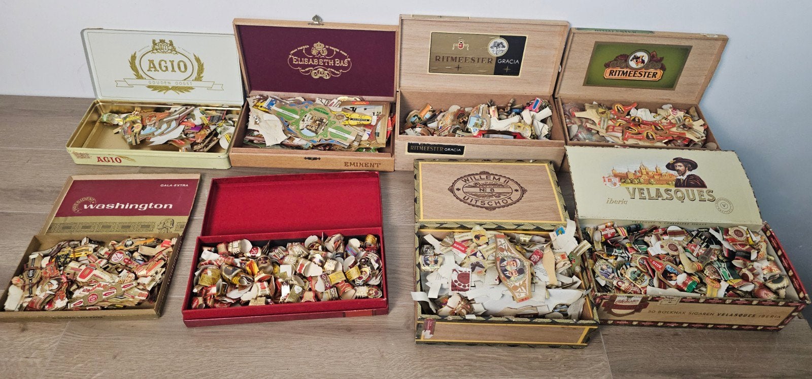 Grote collectie sigarenbandjes en plakboeken, Verzamelen, Ophalen of Verzenden, Gebruikt