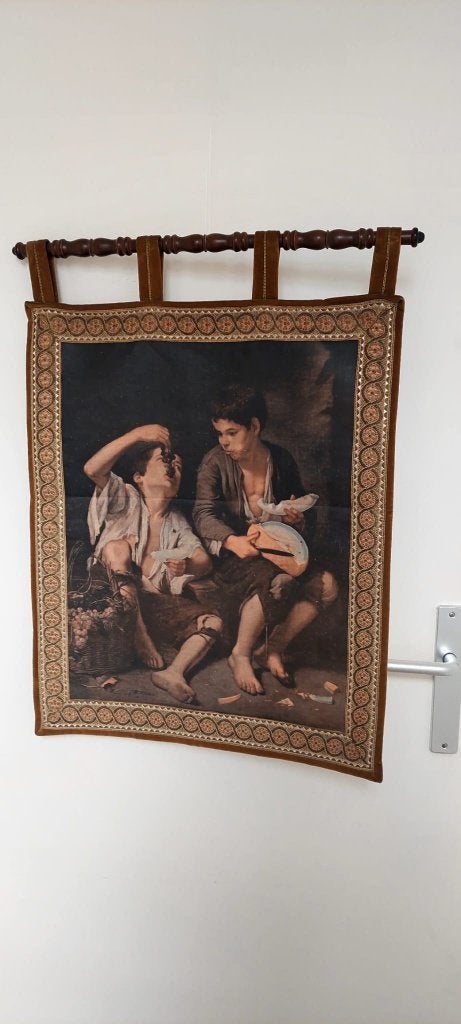 Vintage Wandkleed kleed Gedraaide Houten Stok  Murillo 70x50, Ophalen of Verzenden