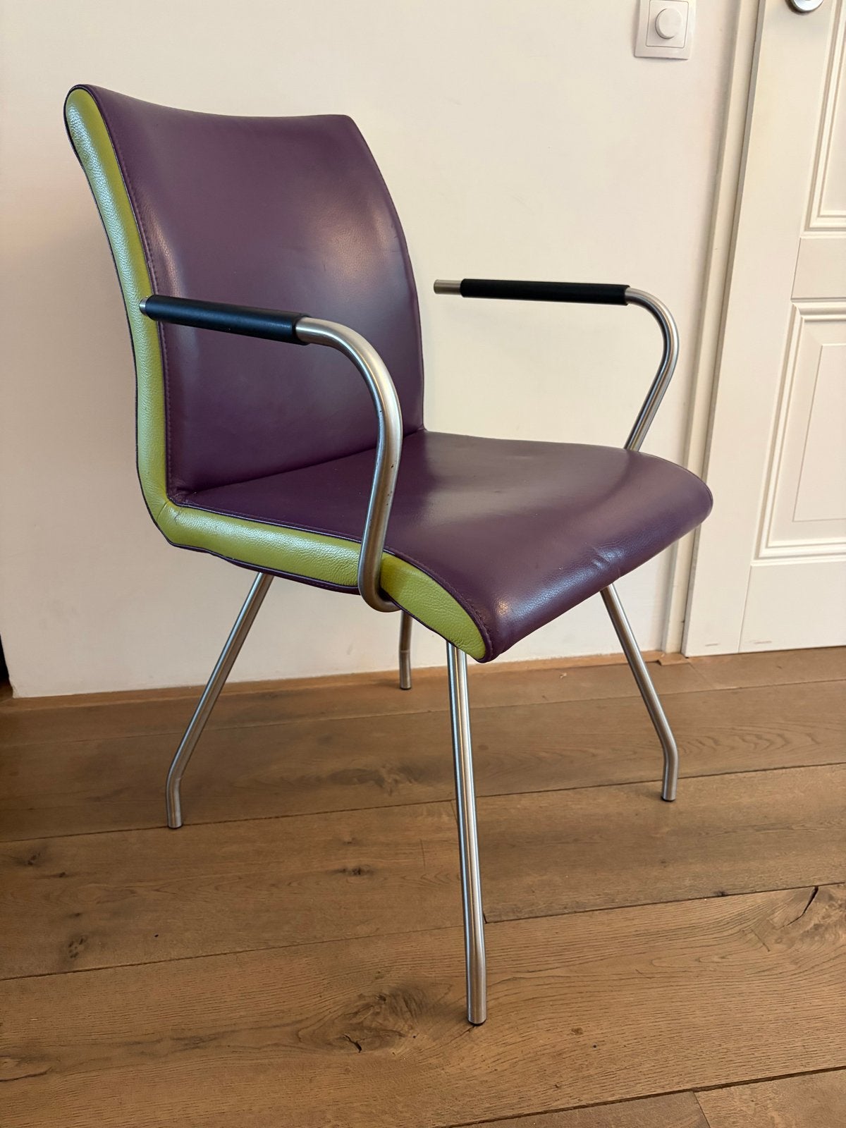 Moderne eetkamerstoelen paars/groen. Set van 2.T.e.a.b., Ophalen, Gebruikt, Twee, Overige kleuren