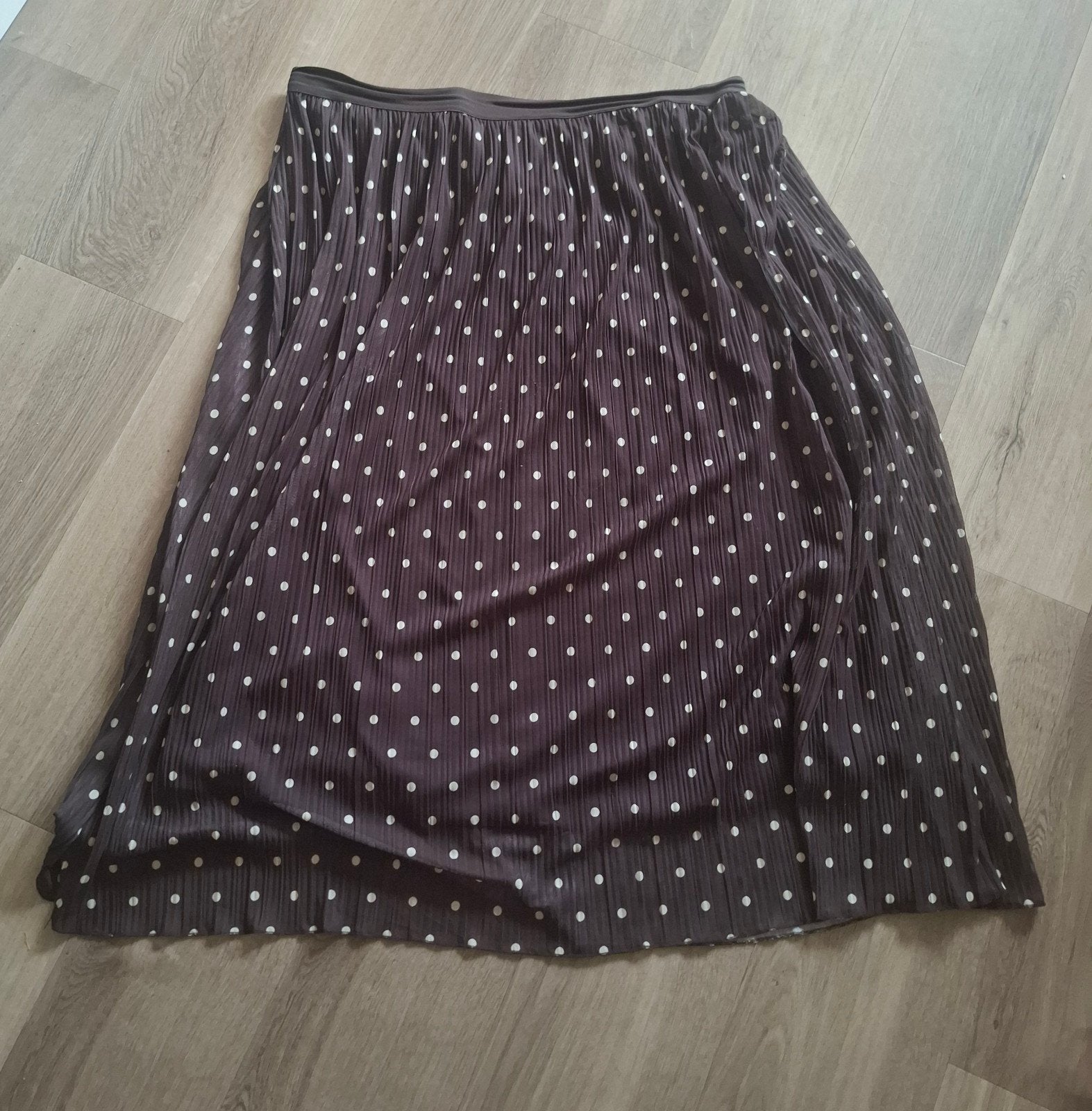 Bruine midi rok met polkadots van Norah, maat 48, Kleding | Dames, Bruin, Maat 46/48 (XL) of groter, Ophalen of Verzenden, Zo goed als nieuw