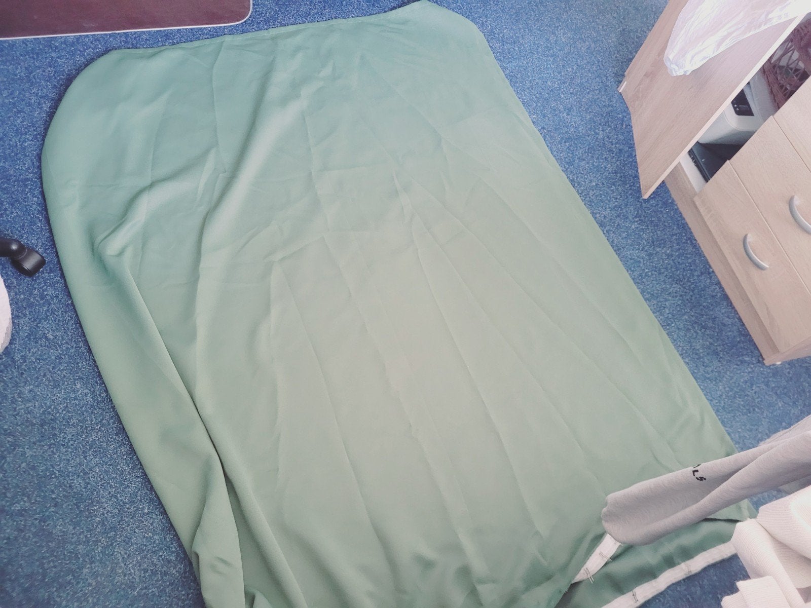 groen gordijn, 1 stuk, Ophalen, Groen, Gordijn, Met haken