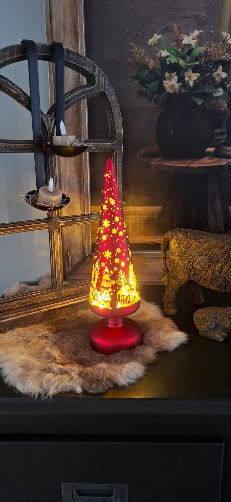 glazen verlichte kerstboom., Ophalen of Verzenden, Nieuw
