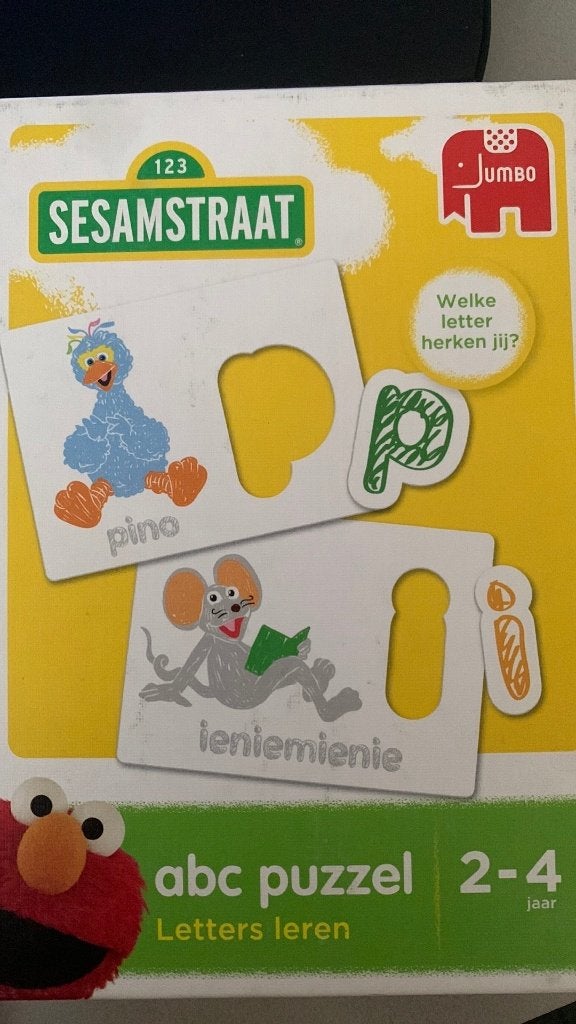 ABC puzzel Letters leren Sesamstraat, Ophalen of Verzenden, 10 tot 50 stukjes
