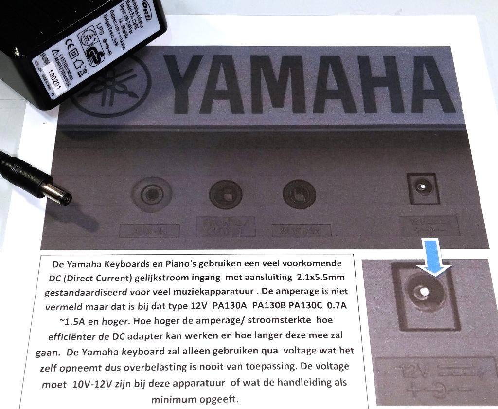 Optimark PA-226 Yamaha 12V 1.5A 2A 3A Keyboard E-Piano Synth, Ophalen of Verzenden, Zo goed als nieuw, Apparatuur
