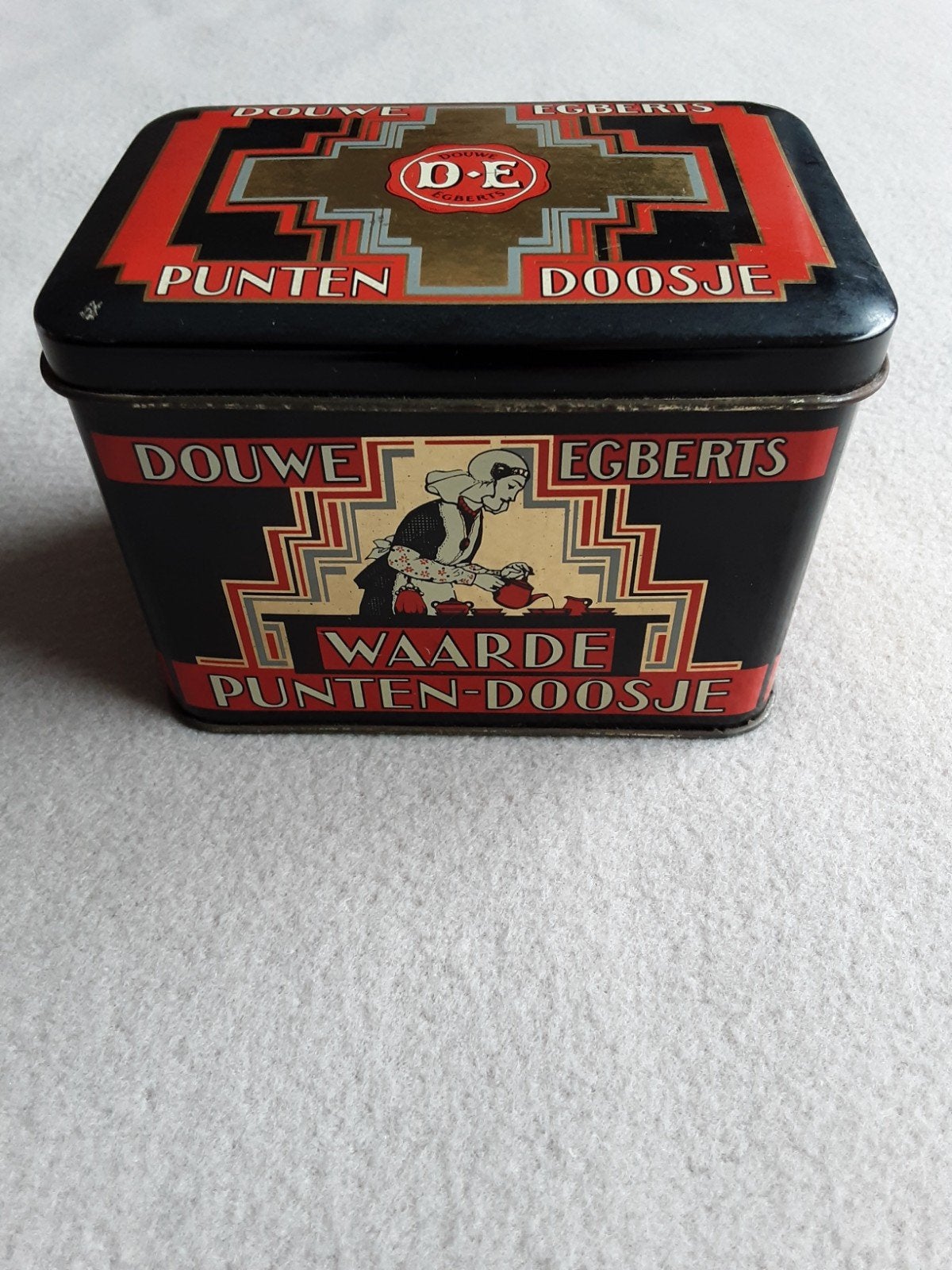 DOUWE EGBERTS , WAARDE PUNTEN Blikje., Verzamelen, Blikken, Ophalen of Verzenden, Gebruikt, Koffie, Douwe Egberts