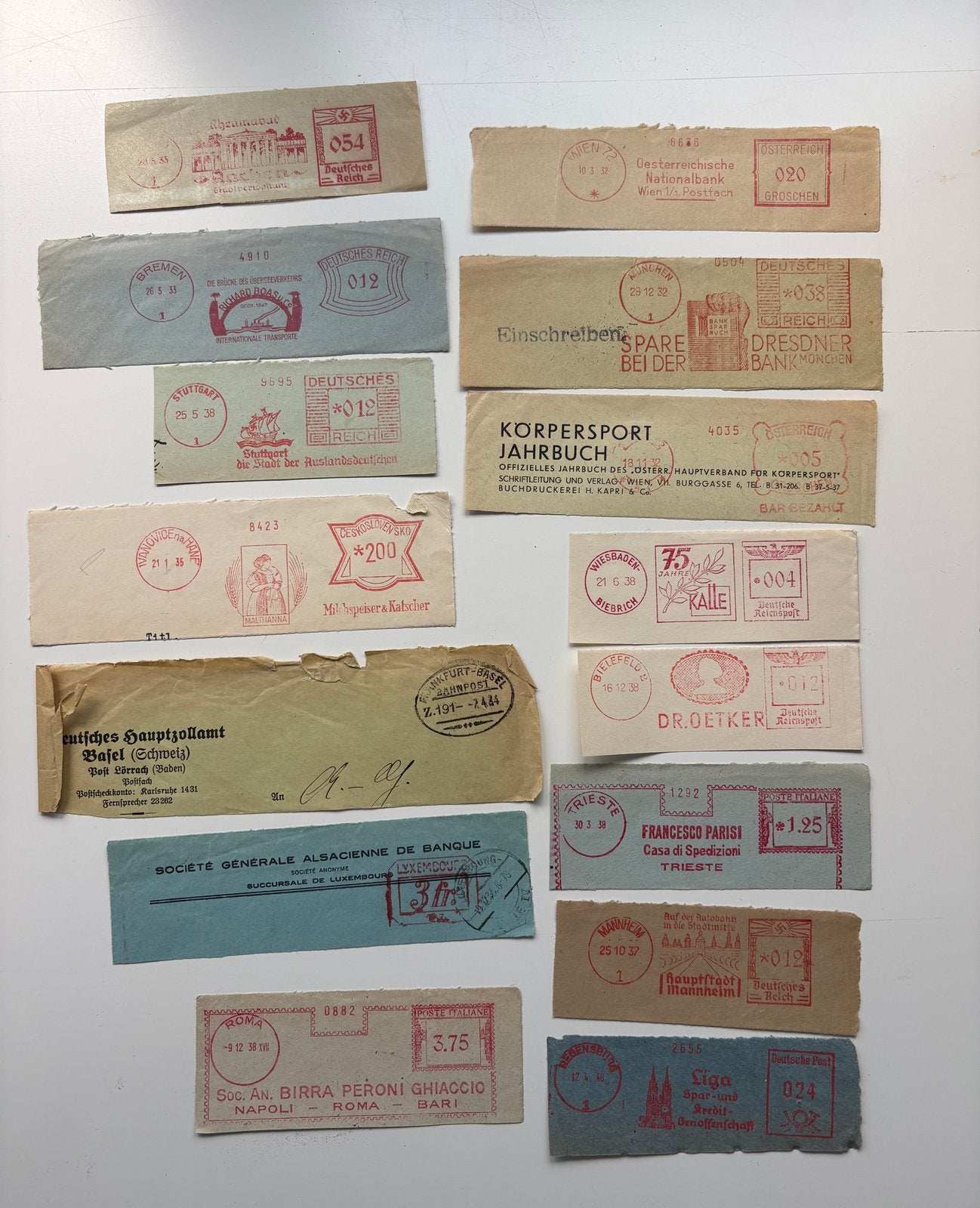 Deutsches Reich: Poststempels jaren 30-40, Postzegels en Munten, Ophalen of Verzenden, Duitse Keizerrijk