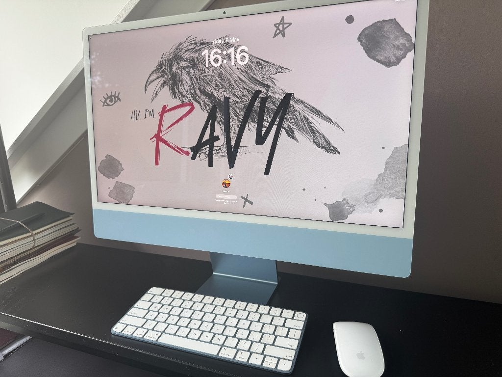 Apple iMac 24” M1 2021, 512 GB, met Magic Key. & Mouse Blouw, Ophalen, IMac, Zo goed als nieuw, 500 GB