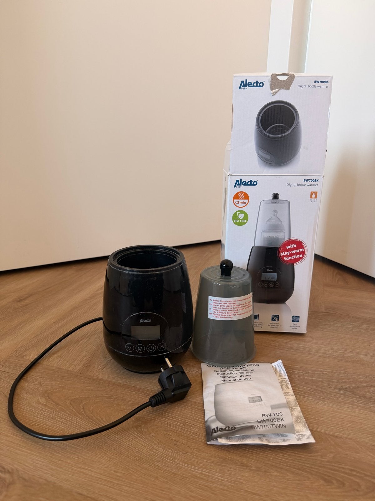 Alecto BW-700BK Digitale Flessenwarmer, Flessen- of potjesverwarmer, Alecto, Ophalen of Verzenden, Zo goed als nieuw
