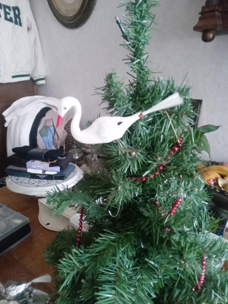 antieke kerstbal 68 model zwaan, Ophalen of Verzenden, Gebruikt