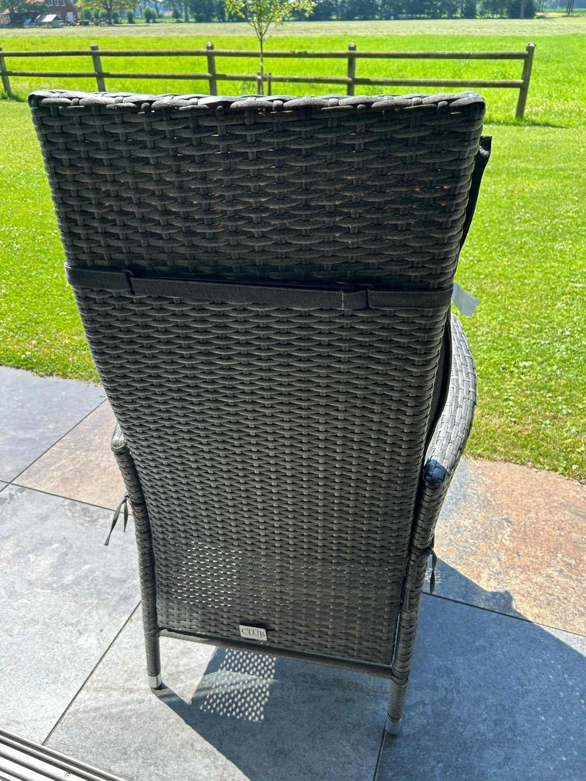 Te koop 6 wicker tuinstoelen, Tuin en Terras, Tuinstoelen, Ophalen, Gebruikt, Wicker, Verstelbaar