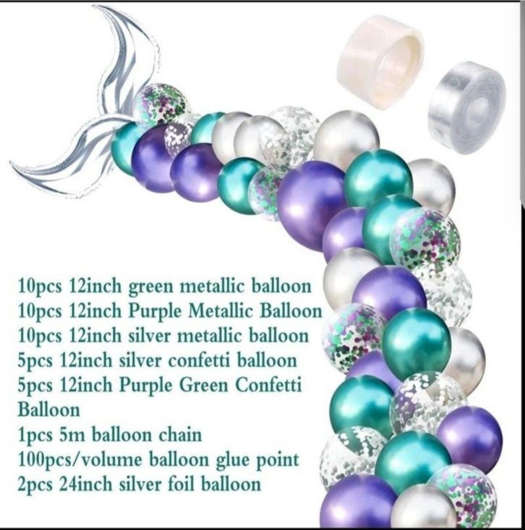 Kleine zeemeermin ballonnen set nr K006, Ophalen of Verzenden, Nieuw, Versiering, Verjaardag