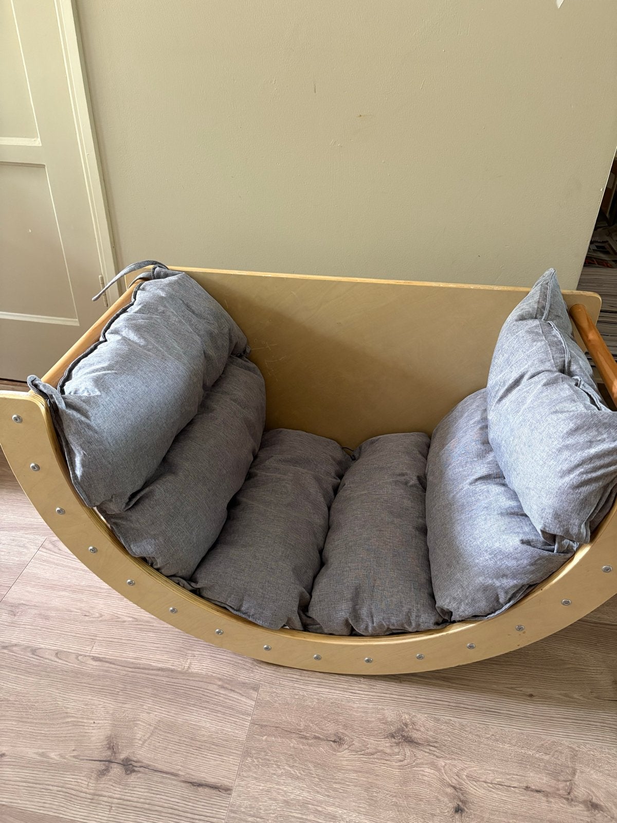 Houten Klimboog 5-in-1 met Kussen, Kinderen en Baby's, Speelgoed | Buiten | Speeltoestellen, Ophalen, Zo goed als nieuw, Klimwand