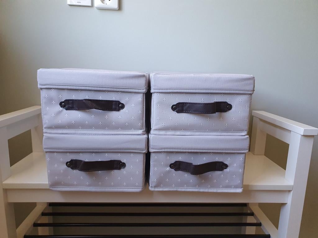 4x IKEA Bläddrare Opbergbak met Deksel Textiel Grijs 25x35x1, Minder dan 50 cm, Minder dan 50 cm, Ophalen of Verzenden, Zo goed als nieuw