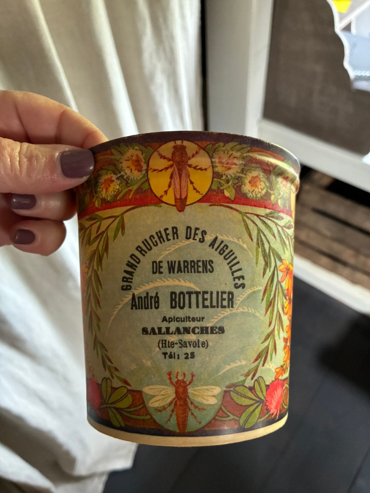 Oud kartonnen honing potje, Ophalen of Verzenden