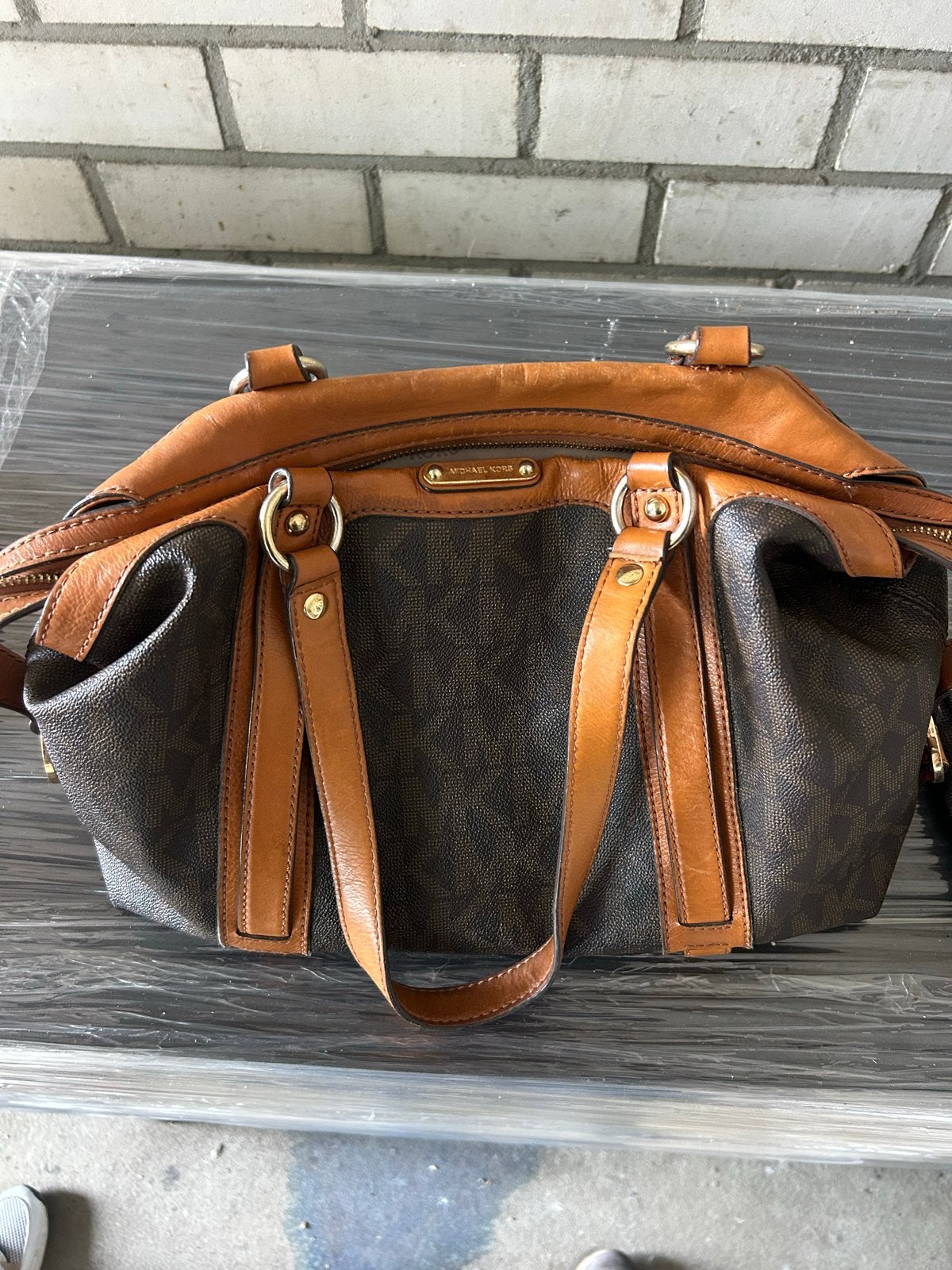 Michael Kors Handtas - Bruin met MK-logo, Ophalen, Gebruikt, Bruin, Handtas