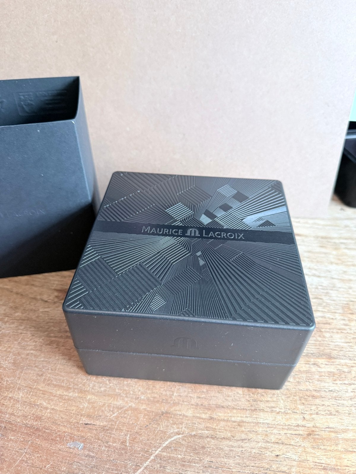 Maurice Lacroix luxe horloge opberg box., Overige merken, Kunststof, Leer, Polshorloge