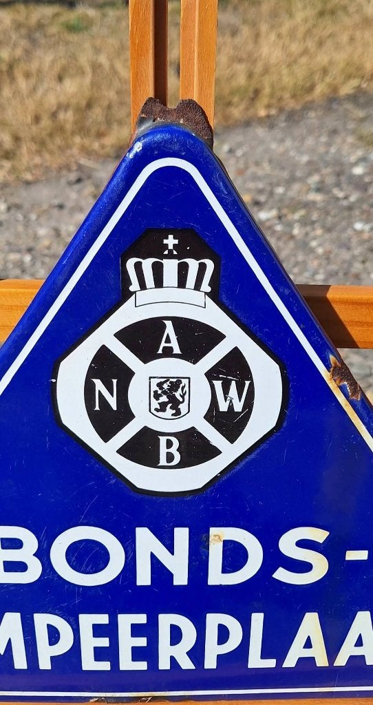 Antiek emaille bord ANWB Bonds-Kampeerplaats., Reclamebord, Gebruikt, ., Ophalen of Verzenden
