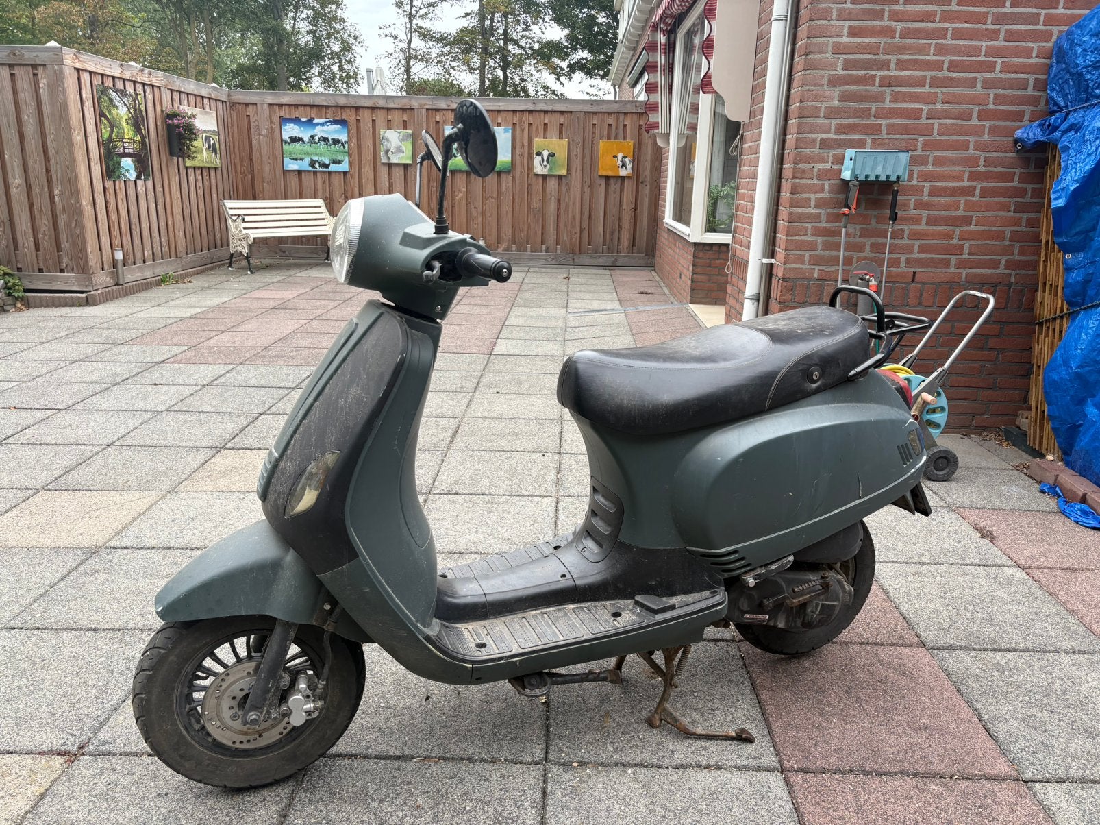Turbho RL 50 scooter matgroen  – onderdelen, Fietsen en Brommers, Scooters | Overige merken, Ophalen, Gebruikt, Maximaal 45 km/u