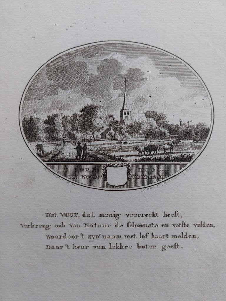 21 / Hoog en Wout Harnasch Hof van Delft Gravure - 18de eeuw, Ophalen of Verzenden