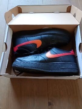 Nike Air Force 1 Low GS Zwart/Oranje - Maat 39, Zwart, Ophalen of Verzenden, Zo goed als nieuw, Nike Air Force