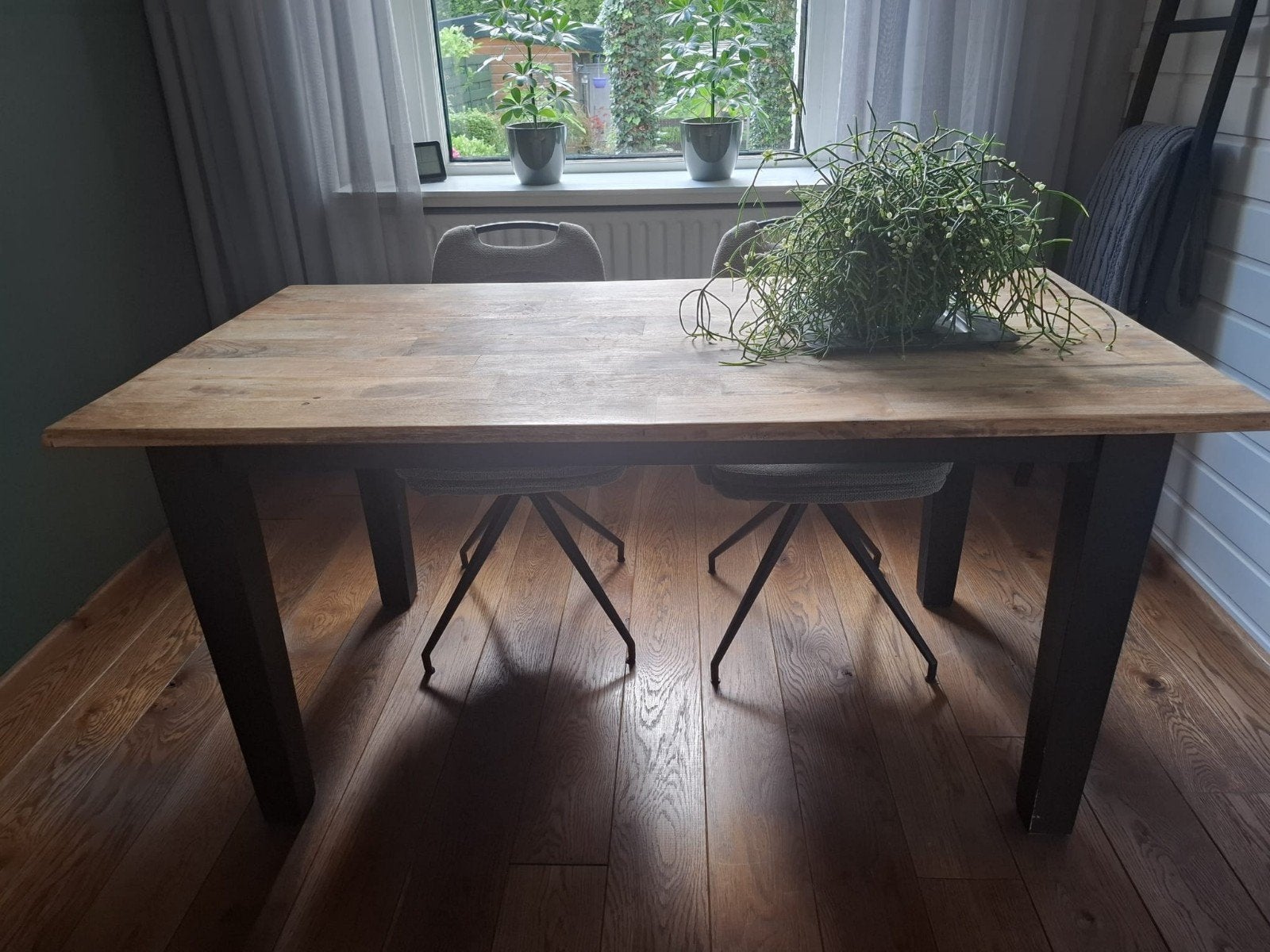 Teak houten eettafel, Ophalen, Gebruikt, 200 cm of meer, 50 tot 100 cm