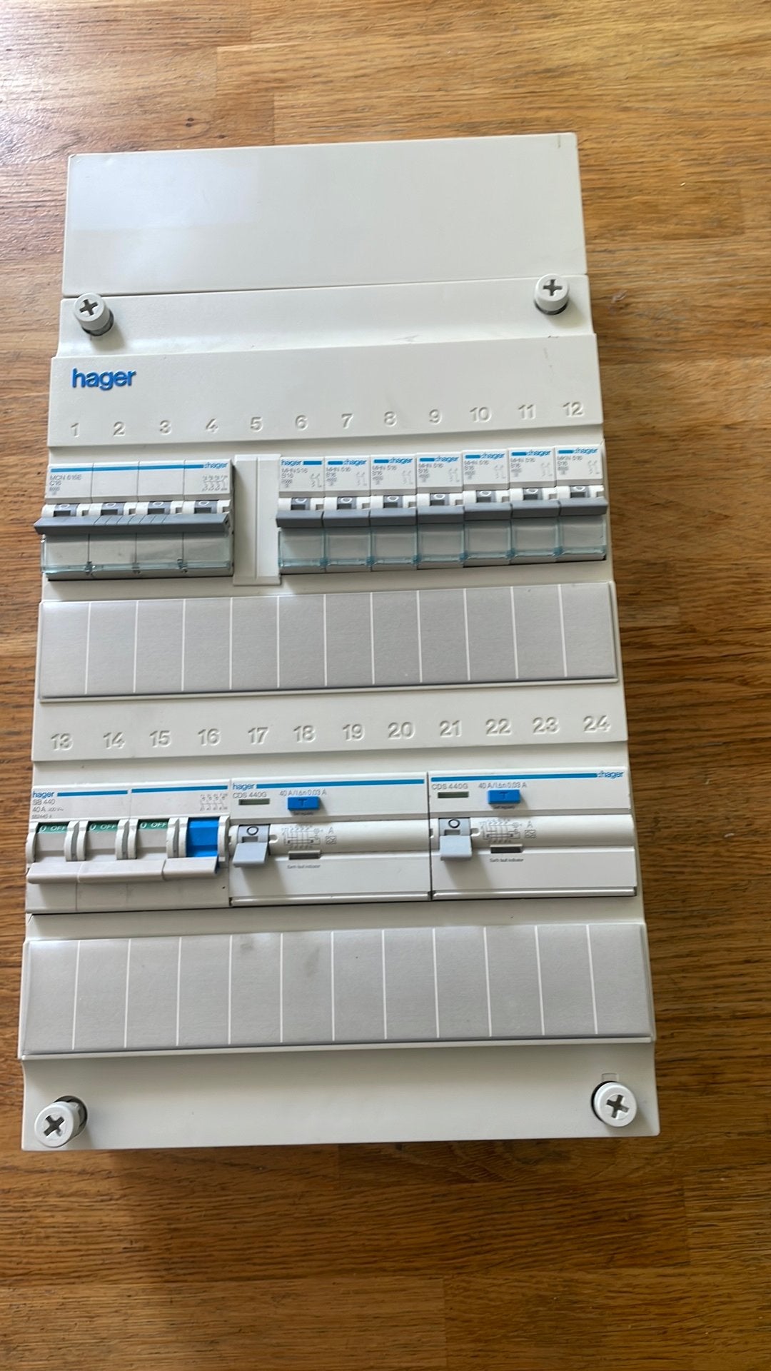 Hager 3 fase groepenkast met krachtstroom groep, Ophalen of Verzenden, Zo goed als nieuw