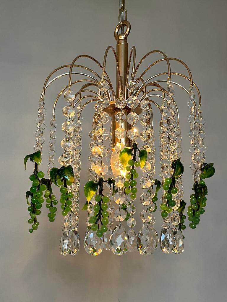 9 beschikbaar vintage groene murano druiven kroonluchters, Huis en Inrichting, Lampen | Kroonluchters, Ophalen of Verzenden