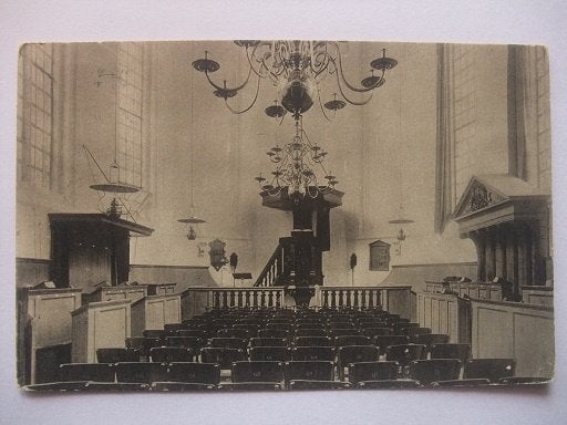 Q32 Bergen NH - Interieur Ruïnekerk - 1946, Verzenden, 1940 tot 1960, Gelopen, Noord-Holland