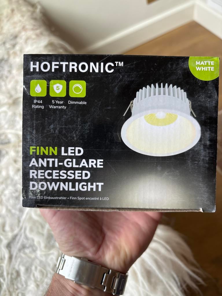 3x Hoftronic Finn LED Inbouwspot - 10W 900lm - 2700K - Wit, Ophalen of Verzenden, Nieuw, Metaal of Aluminium, Led