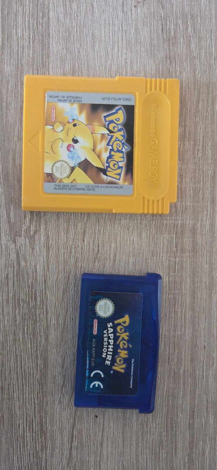 Pokémon Yellow & Sapphire - Game Boy & Game Boy Advance, Gebruikt, 1 speler, Ophalen of Verzenden, Role Playing Game (Rpg)