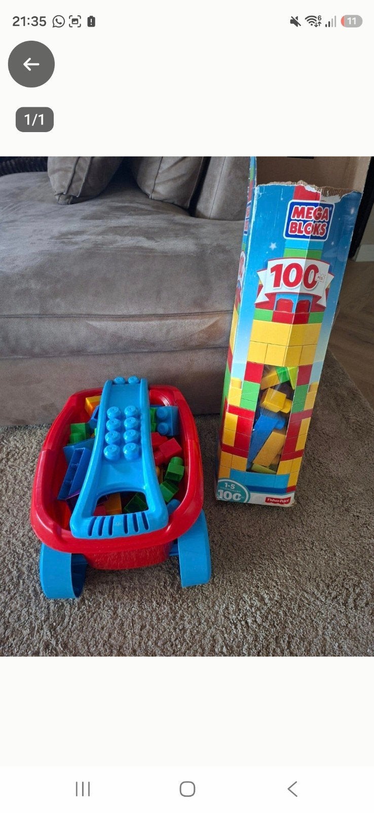 Mega Bloks loopwagen met 100+ bouwblokken, Kinderen en Baby's, Speelgoed | Bouwstenen, Ophalen, Megabloks
