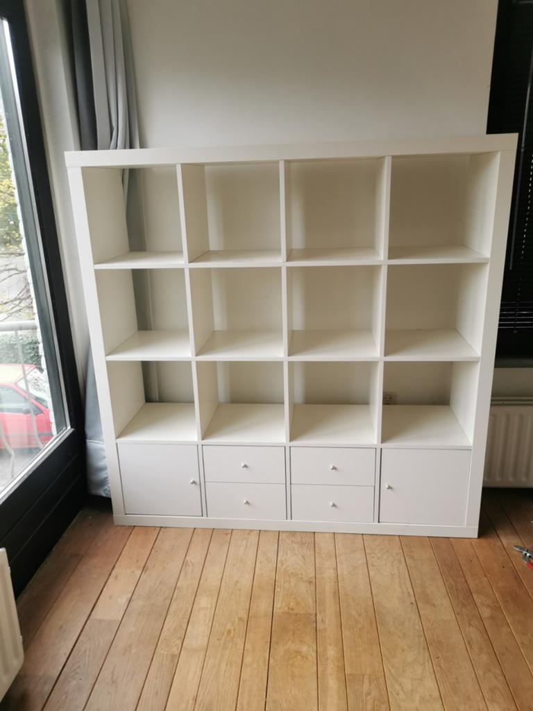 Kallax/expedit 16 vaks vakkenkast ikea 2x deur ,2x lade set, Ophalen, Gebruikt, 100 tot 150 cm, Kallax/expedit