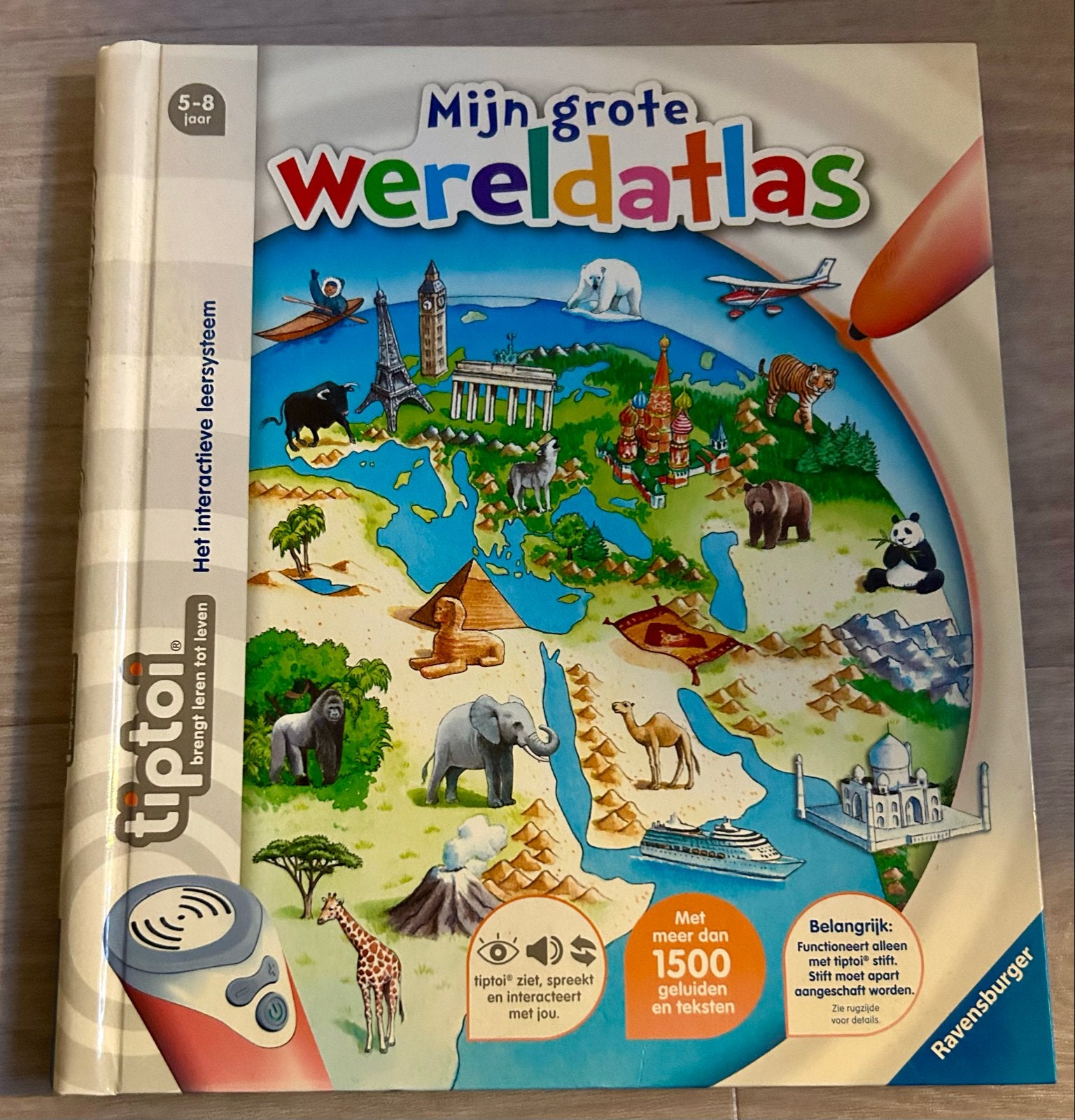 Tiptoi Mijn Grote Wereldatlas - Interactief Leerboek, Ophalen of Verzenden, Zo goed als nieuw, Taal en Lezen, Met geluid