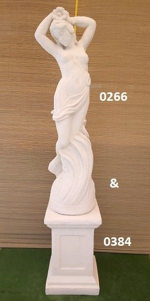 Vrouw op zuil. nr 0266 & 0384., Tuin en Terras, Tuinbeelden, Ophalen, Nieuw, Beton, Mensenbeeld