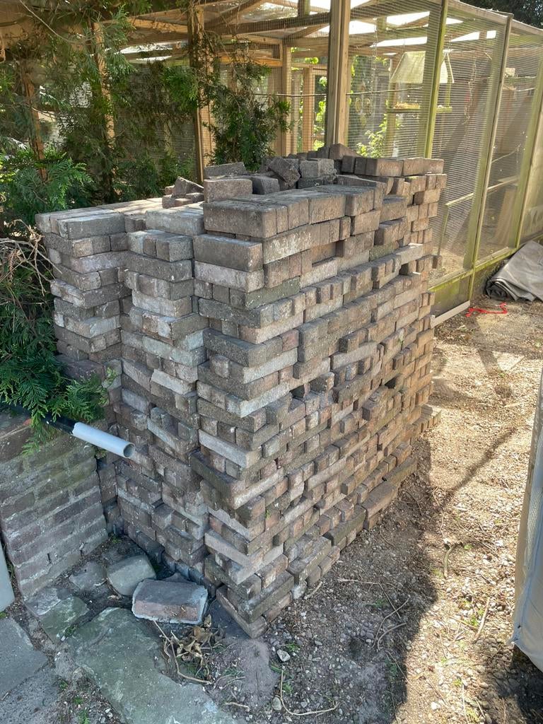 Klinkers gratis ophalen. 20+m2, Tuin en Terras, Tegels en Klinkers, Ophalen, Zo goed als nieuw, Beton, Klinkers