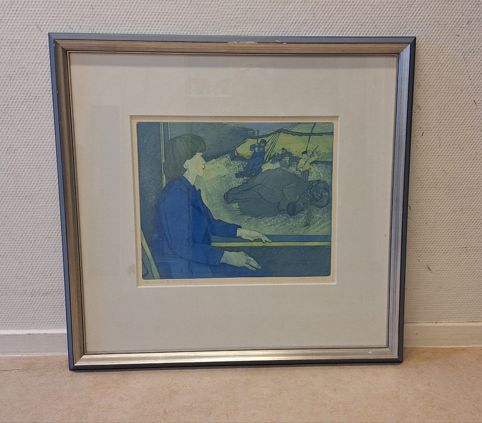 Hetty Brink kleurenets 1977, Antiek en Kunst, Ophalen, Portret en Figuren, Ets